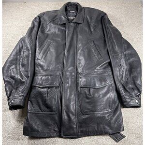 Wilsons Leather Genuine Leather Jacket Black Men’s Size Large Tall